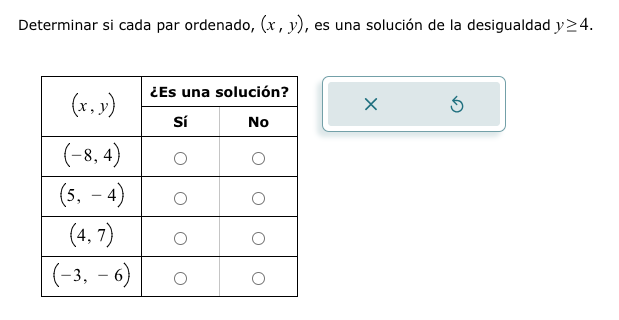 Determinar Si Cada Par Ordenado X Y Es U Solvely