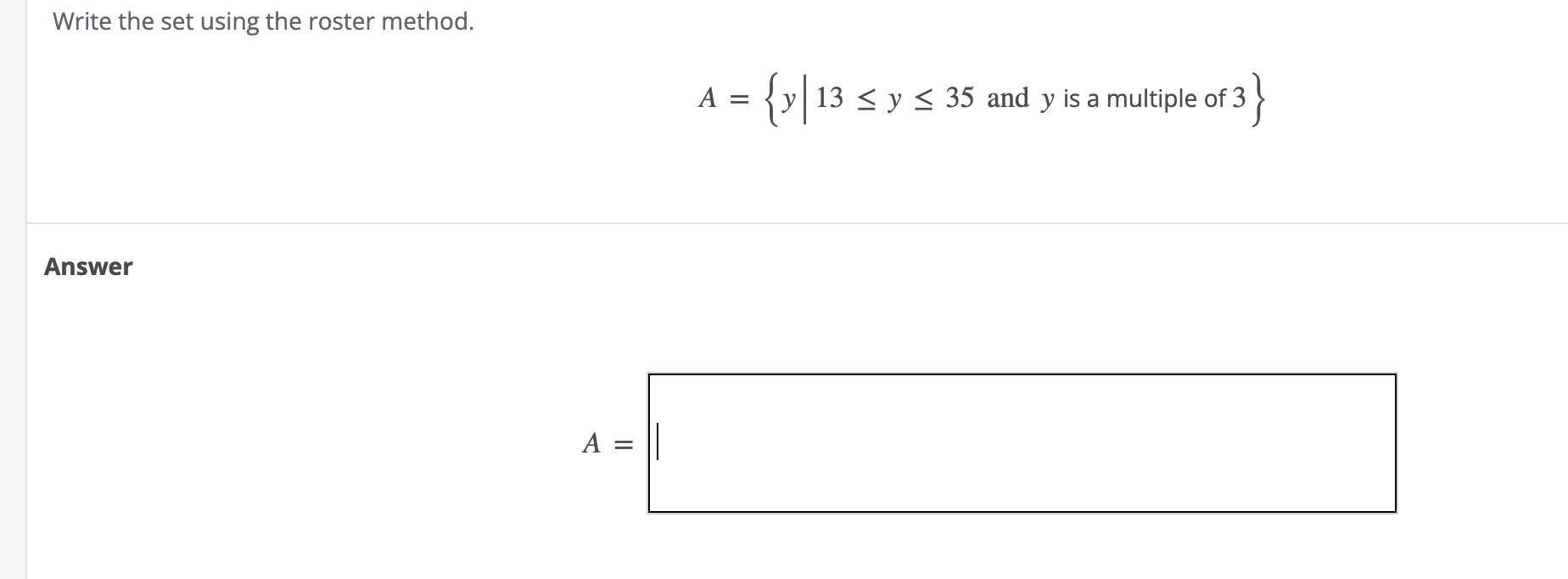 Write The Set Using The Roster Method A Y Y Solvely