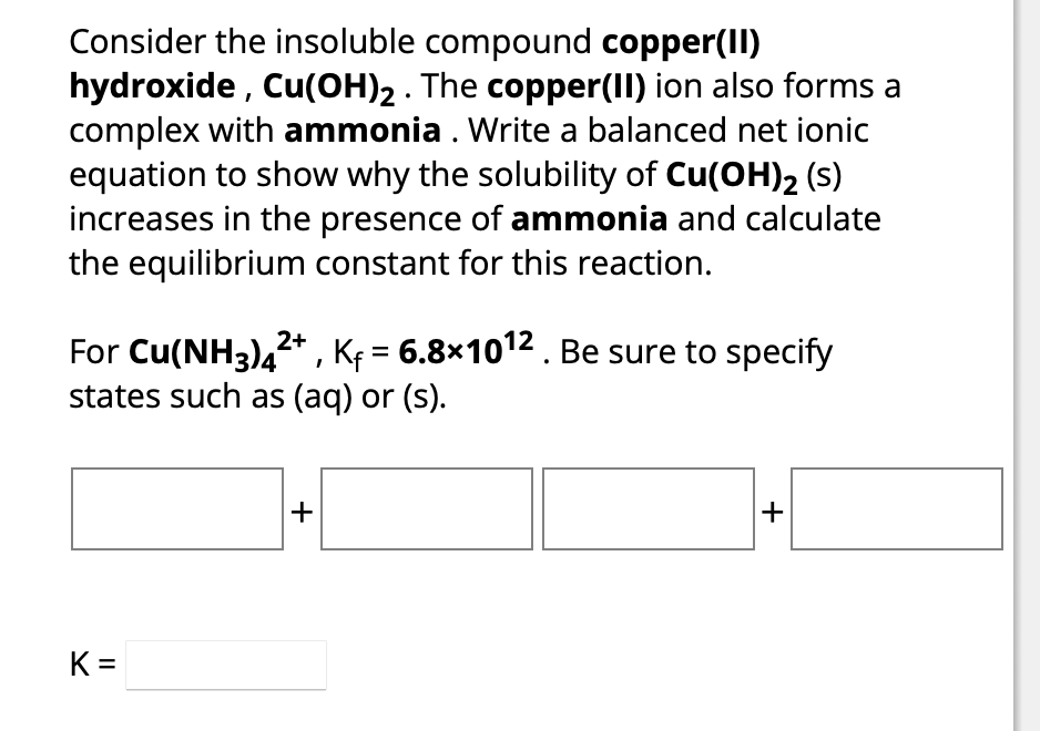 Consider The Insoluble Compound Copper Ii Hy Solvely