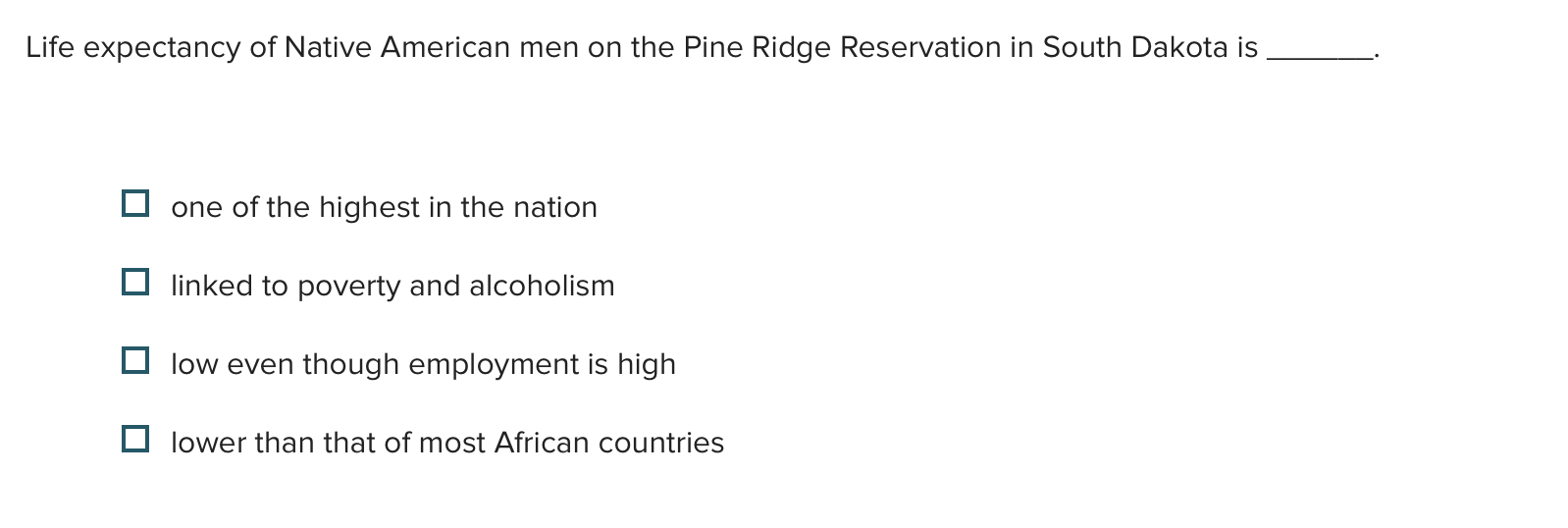 Life expectancy of Native American men on the Pine Solvely