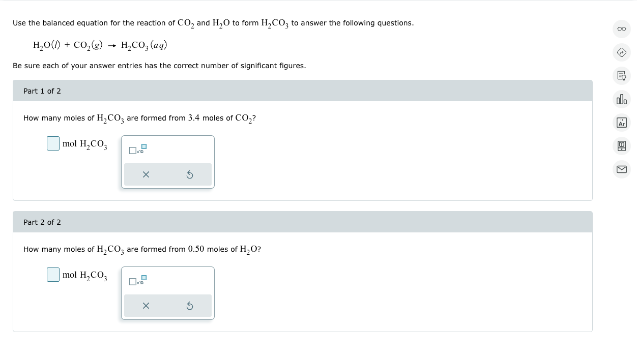 Use The Balanced Equation For The Reaction Of Co2 