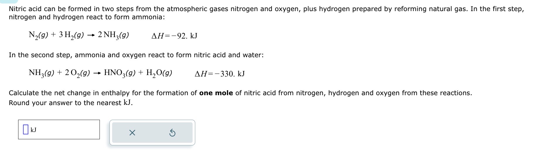 Nitric acid can be formed in two steps from t | Solvely